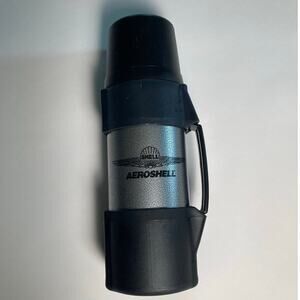 Vintage Shell Aeroshell Metal Thermos Aviation with Handle